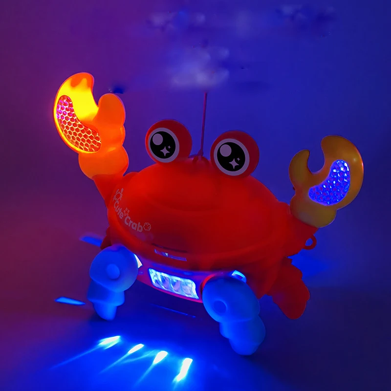 Jouet électrique pour enfants, 1 pièce, crabe rampant, marche, danse, animaux électroniques, Robo crabe brillant avec lumière musicale, jouet pour animaux de compagnie, cadeau