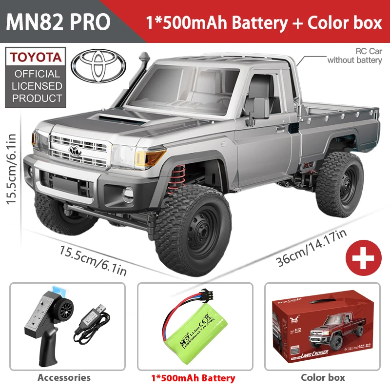 1:12 Volledige Schaal RC AUTO MN82 Verbeterde MN82 PRO Controleerbare Koplampen 2.4G 4WD Off-Road Auto Pick Up Truck speelgoed voor Kinderen Geschenken
