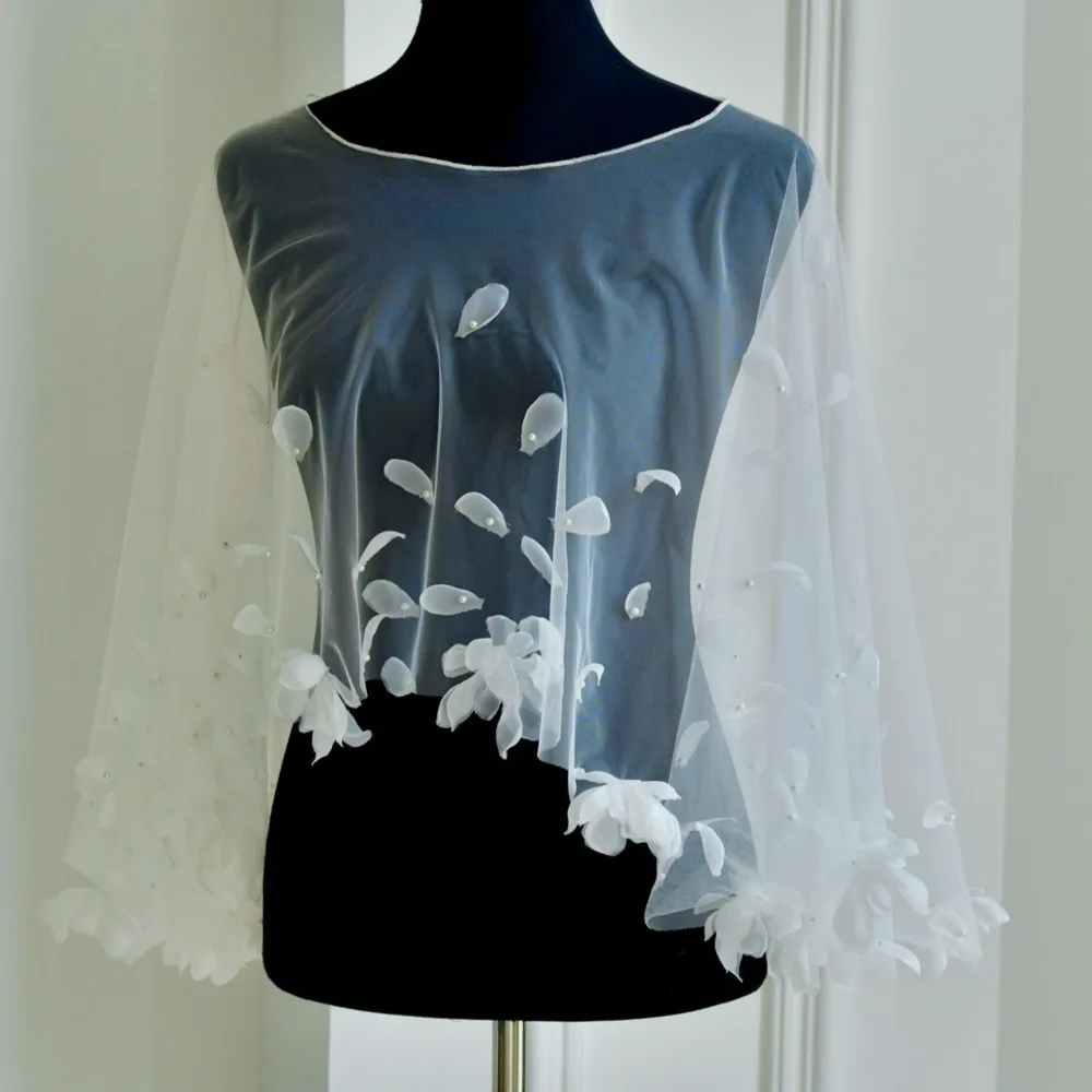 

Beaded Petal Bridal Shawl Wedding Bolero Shoulder Cape Luxury Elegant Women's Layers Banquet Dress Accessory Wedding Accessories