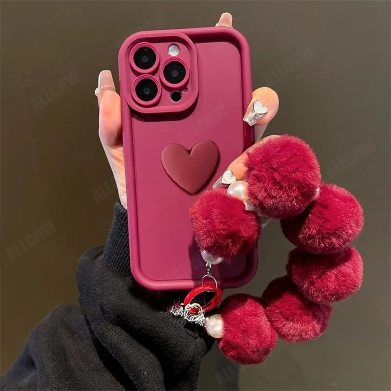 Etui na telefon Xiaomi Redmi Note 11 Pro Plus 4G 5G 11S z miękkiego silikonu z bransoletką 3D w kształcie serca dla dziewczynki, Note11 S 11pro
