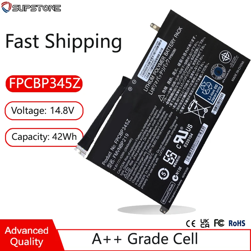 New FPCBP345Z FMVNBP219 Laptop Battery For Fujitsu LifeBook UH552 UH572 FPB0280 14.8V 42Wh