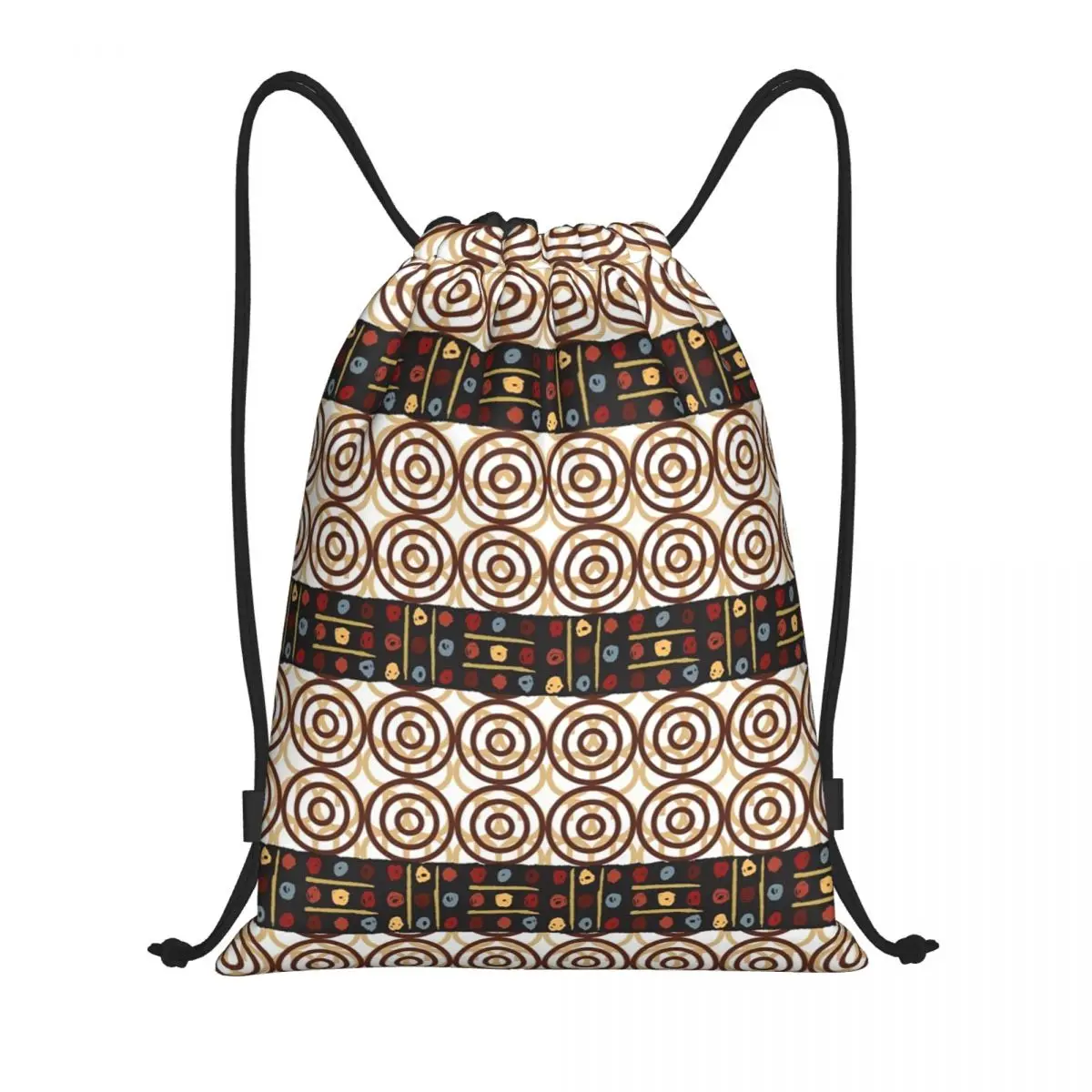 Custom African Kitenge Ankara Print Drawstring Backpack Women Men Sport Gym Sackpack Foldable Africa Ethnic Shopping Bag Sack