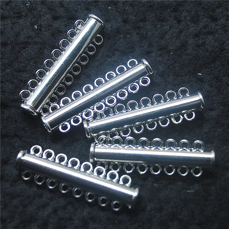 6PCS Metal Connectors 8 Rows For FASHION DIY JEWELRY DESIGNS FINDINGS SILVER COLORS BEST CHOICE FOR YOUR MAKING PARTS