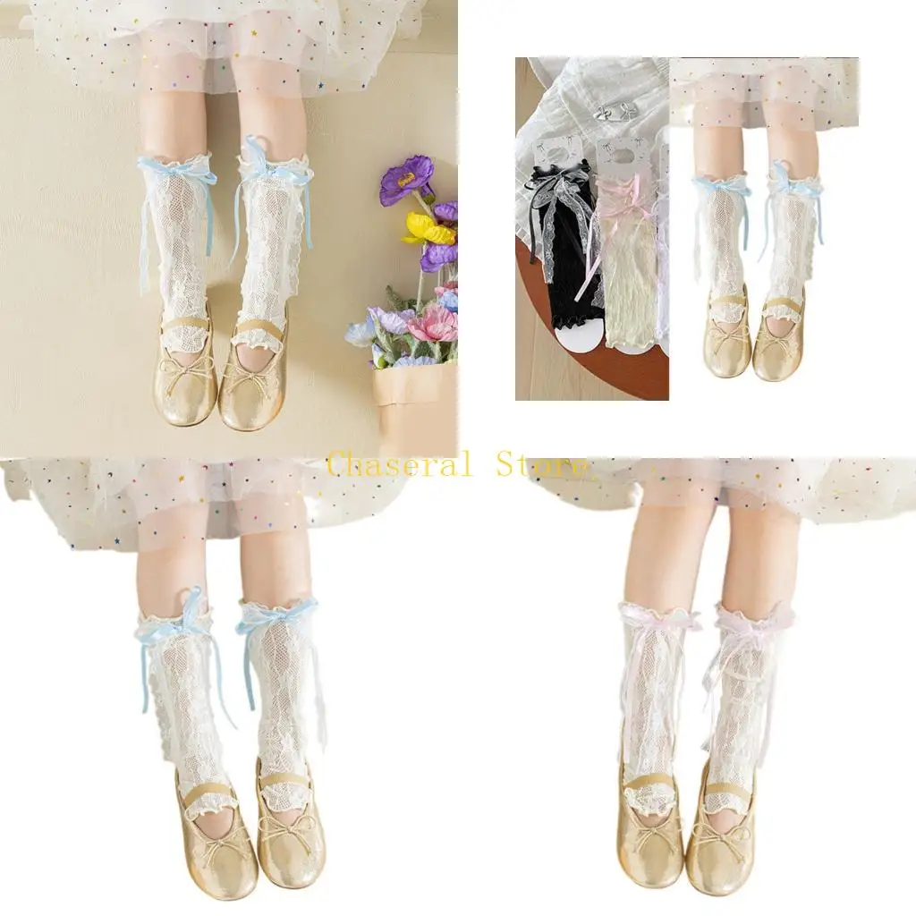 

E7CE Comfortable Kids Leg Sleeves Easy Wear Stretch Socks for Daily Use Dance Practice Photoshoots Clothing Accessory