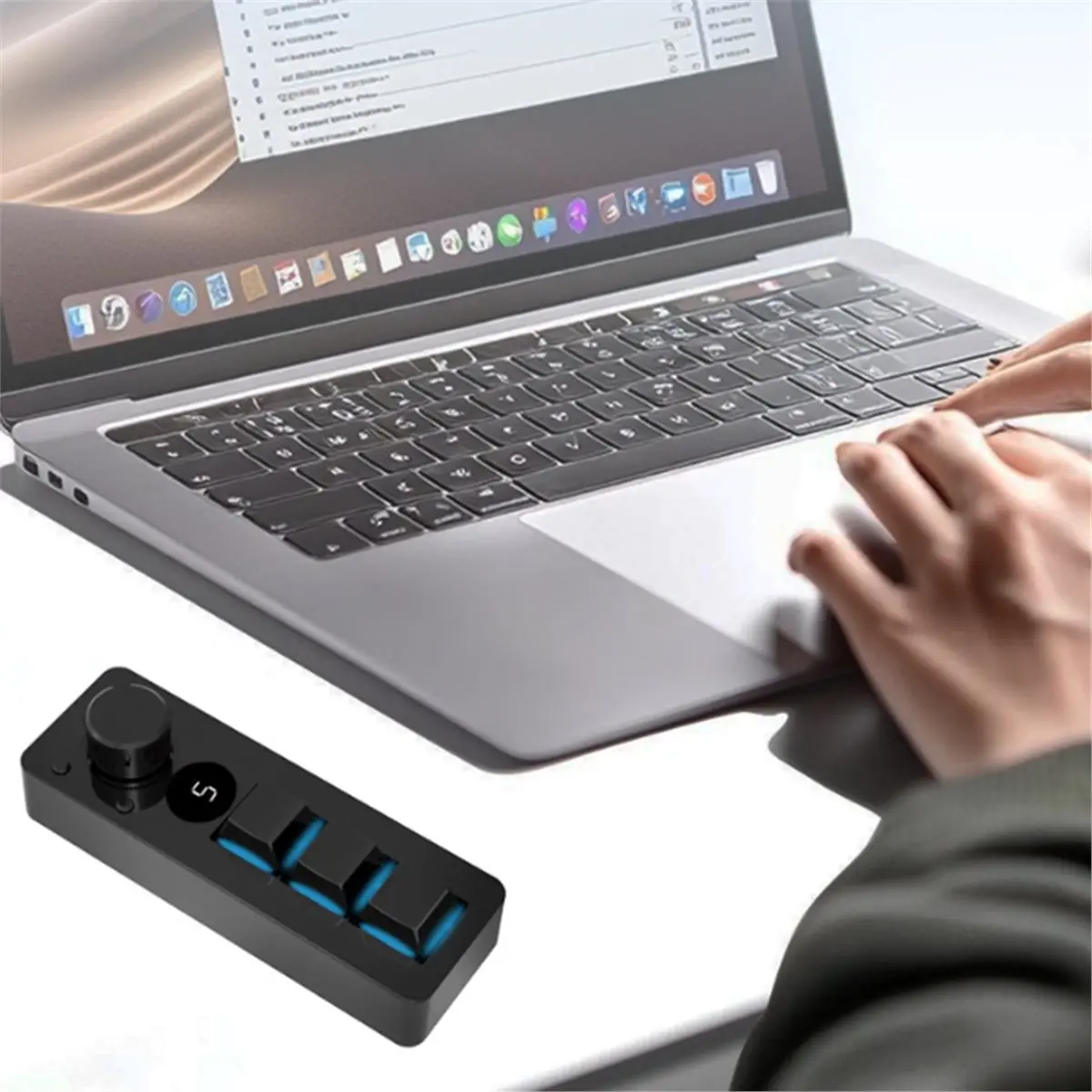 NEW FACTORY~Mini Keyboard 3-Key Lighting Effects with Knob Desktop Digital Broadcasting Universal PC Multimedia Keyboard