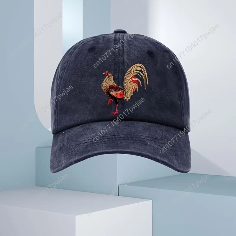 [قبعة بيسبول بطبعة الدجاج] قبعة بيسبول بطبعة دجاج قابلة للتعديل للجنسين |   قبعة أبي ذات حافة منحنية للتخييم في الهواء الطلق، والسفر، والليو