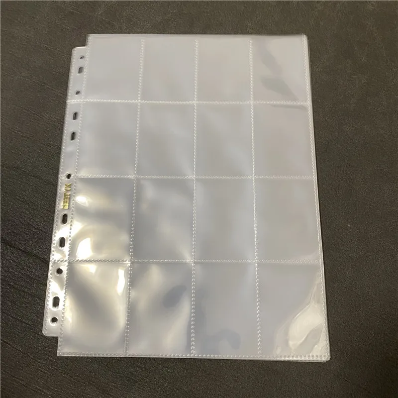 20/50PCS A4 Clear 50*68mm 16 Pockets Cards Photo Album 11 Holes Page For Board game Card Binder