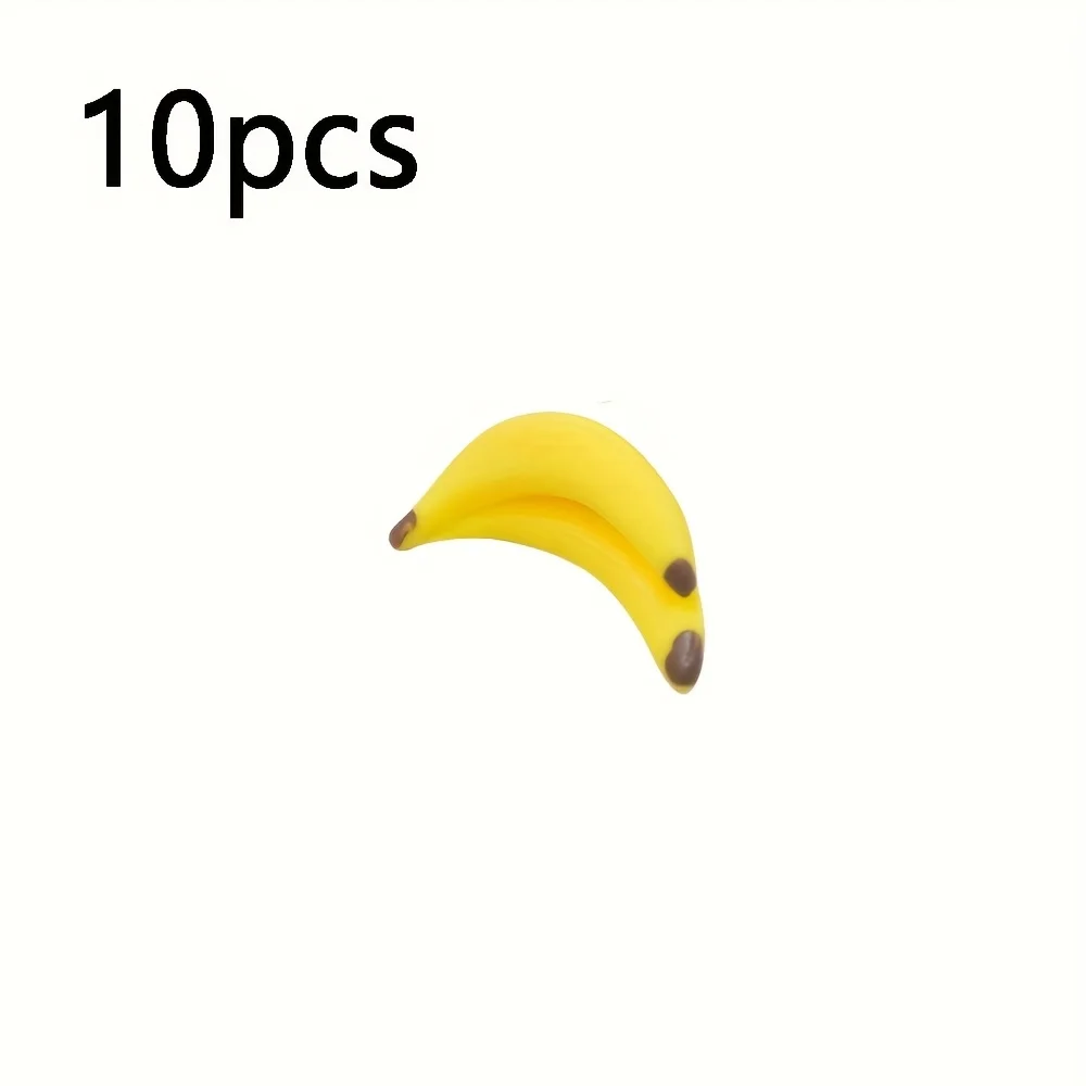10pcs Mini Resin Banana Models Collectible Figurines, Small Figurine Ornaments, Perfect Jewelry Additions, Suitable As Gifts
