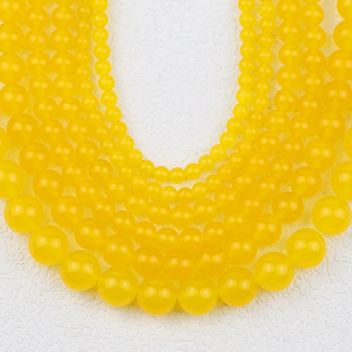 Natürliche Stein Gelb Chalcedon Jade Spacer Runde Lose Perlen 4 6 8 10MM Für Schmuck Machen DIY Armband Halskette ohrringe 15''