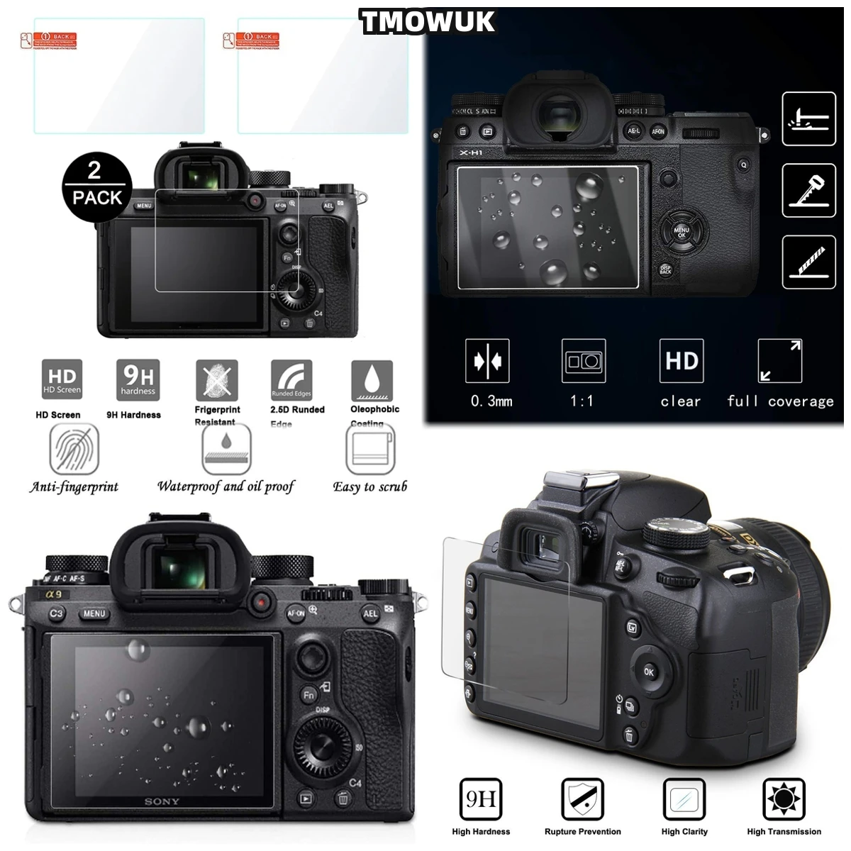 

Tempered Glass Screen Protector For RX10 II III IV V FX3 RX100 III IV VI VA ZV1 ZVE10