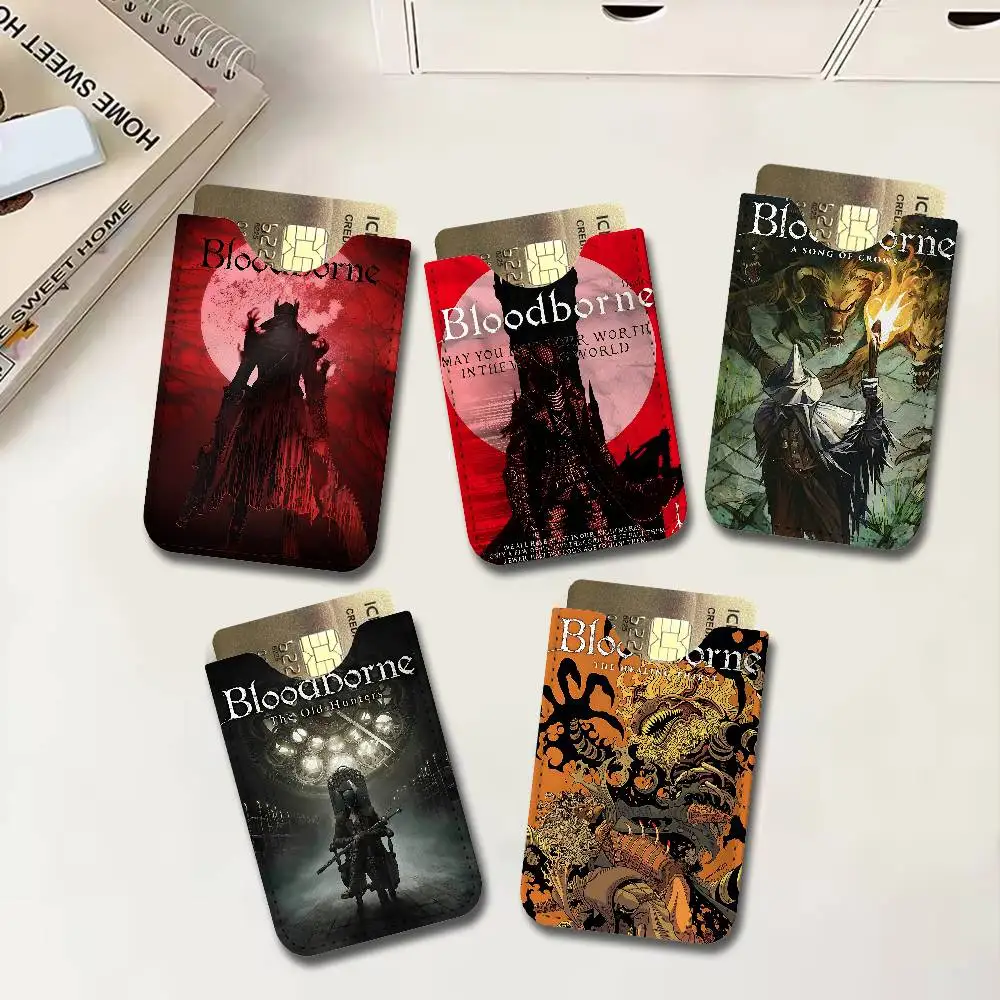 Gaming Bloodborne Creative Printed with Leather Protective Case Business Portable Letter Pattern Leather Credit Bags