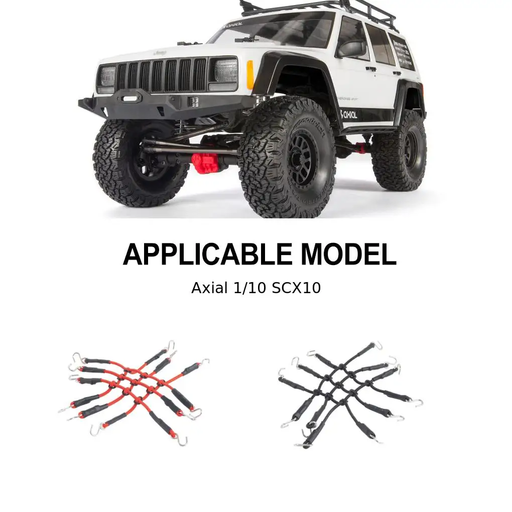 RCGOFOLLOW Rete per bagagli RC Parte di auto Portapacchi Rete per bagagli Rc per 1/8 1/10 Axial WPL Trx4 Trx6 Scx10 Capra Crawler Rosso