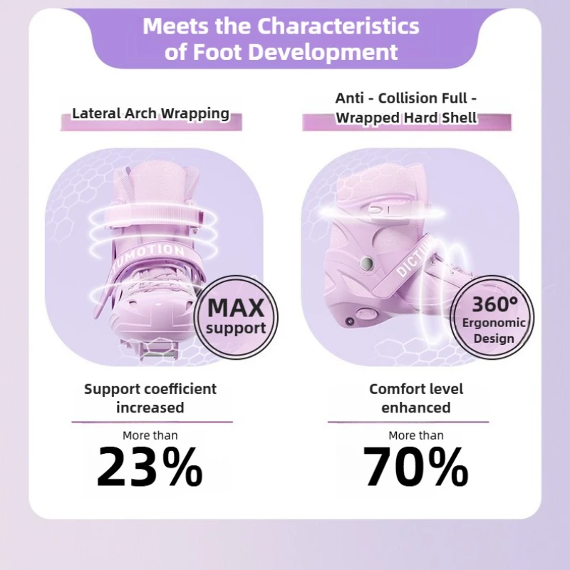 أطفال حذاء تزلج بعجلات للمبتدئين شفرات دوارة قابلة للتعديل للبنين بنات سن 6-12 مستوى الدخول أحذية التزلج في الهواء الطلق المهنية