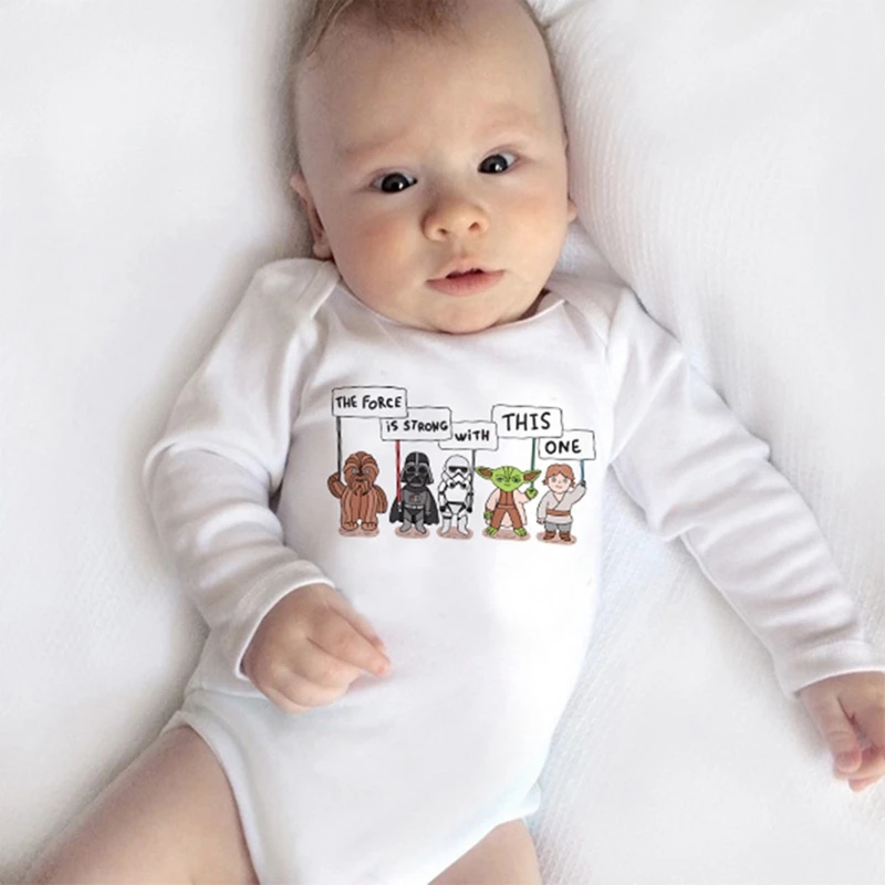 Baju monyet bayi baru lahir, Romper lengan panjang balita Star Wars anak perempuan bodysuit bayi laki-laki, Jumpsuit Playsuit pakaian kostum musim semi