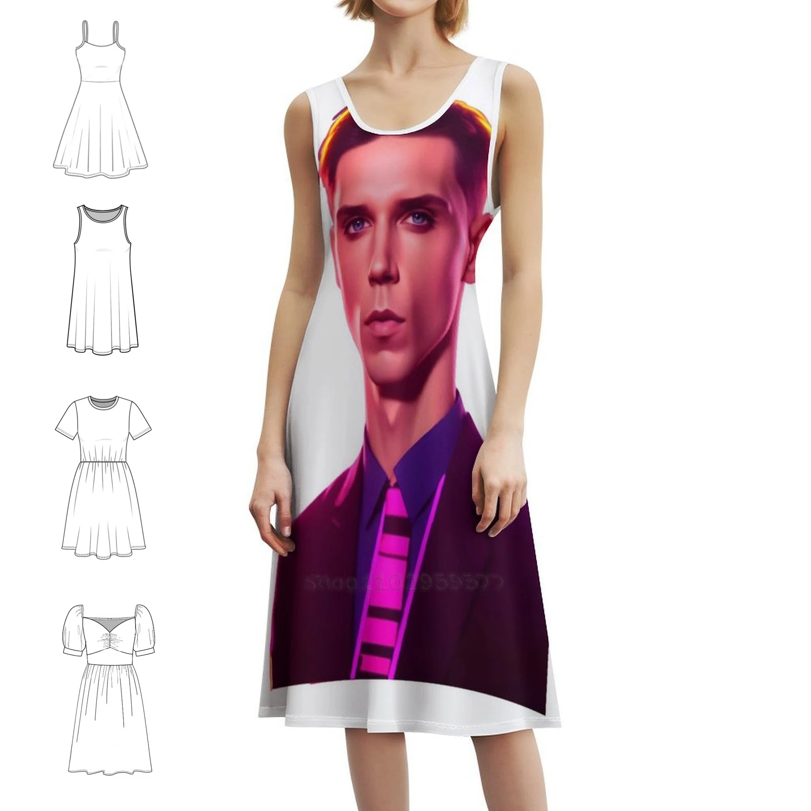 

Женское элегантное праздничное платье Andy Biersack Cyber Design, платье трапециевидной формы с короткими/длинными/без рукавов, варианты Andy Biersack Andy Black