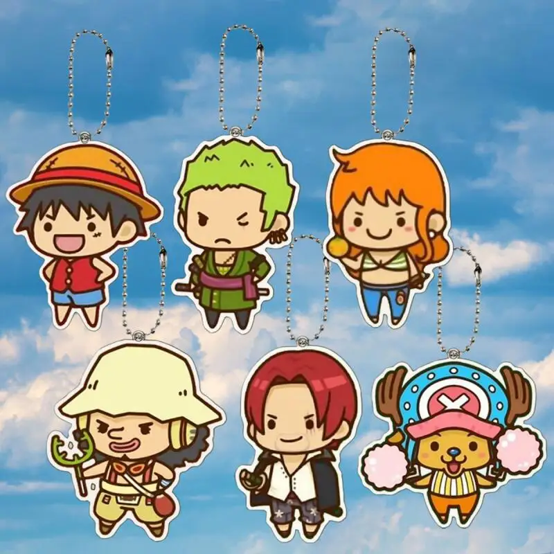 

Акриловый брелок для ключей One Piece: Тони Тони Чоппер, Шанкс, Усопп, Нами, Монки Д. Луффи (Q-версия), аниме-аксессуар, подвеска, кольцо для ключей