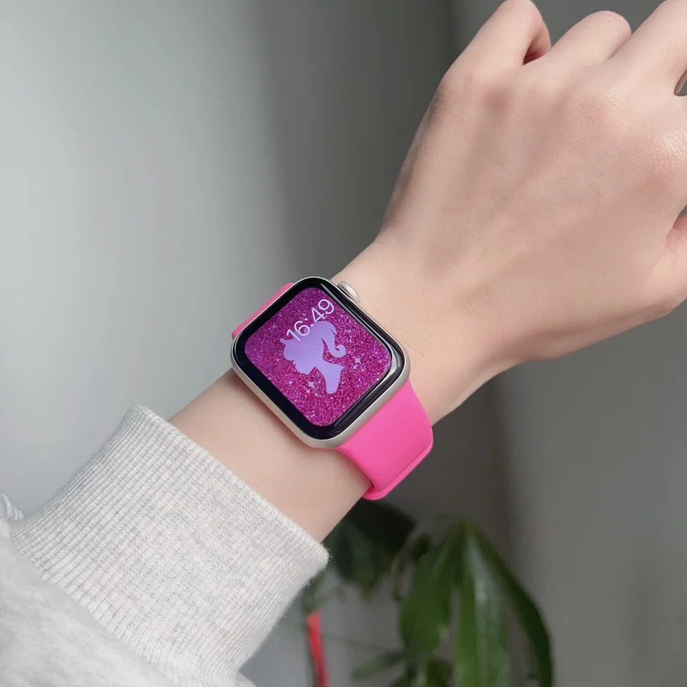 متفوقة سيليكون حزام ل سوار ساعة يد آبل النساء سلسلة الترا 10/9/8/7/6/5/4/3/ ل iwatch 40 مللي متر 41 مللي متر 42 مللي متر 44 مللي متر 45 مللي متر 46 مللي متر 49 مللي متر