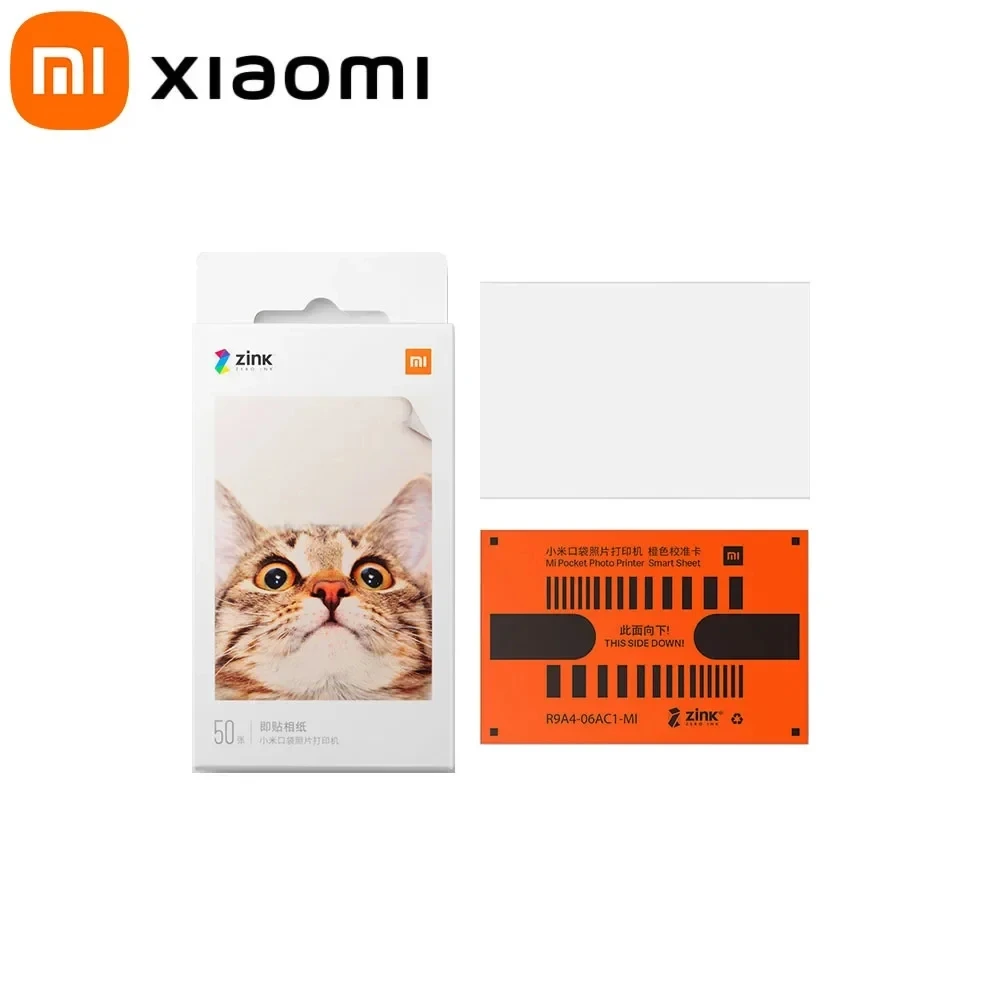 Original xiaomi zink taschen drucker papier selbst klebender foto druck 50/100 blätter für xiaomi 3-zoll mini tasche foto drucker