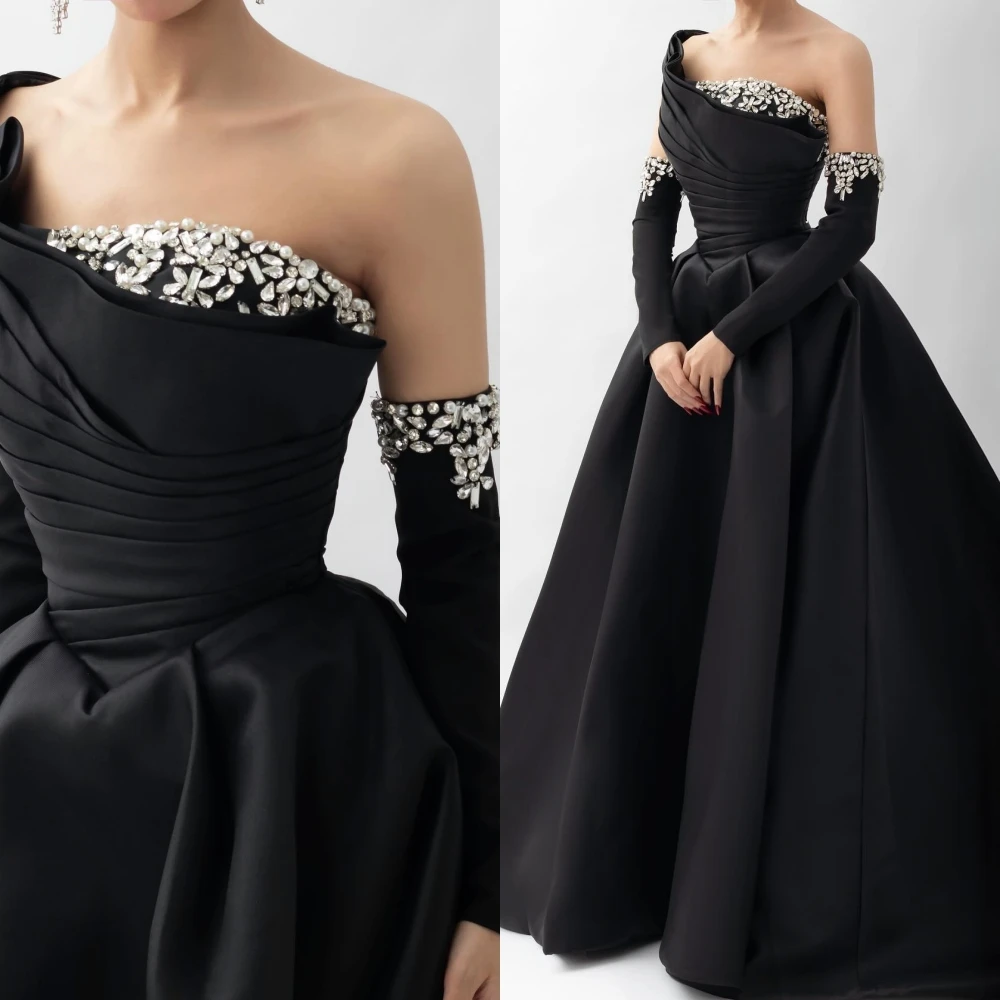 فستان سهرة رسمي أنيق بكتف واحد مخصص على شكل حرف A، فساتين مناسبة كلاسيكية حساسة حسب الطلب، فستان حفلات عصري #6