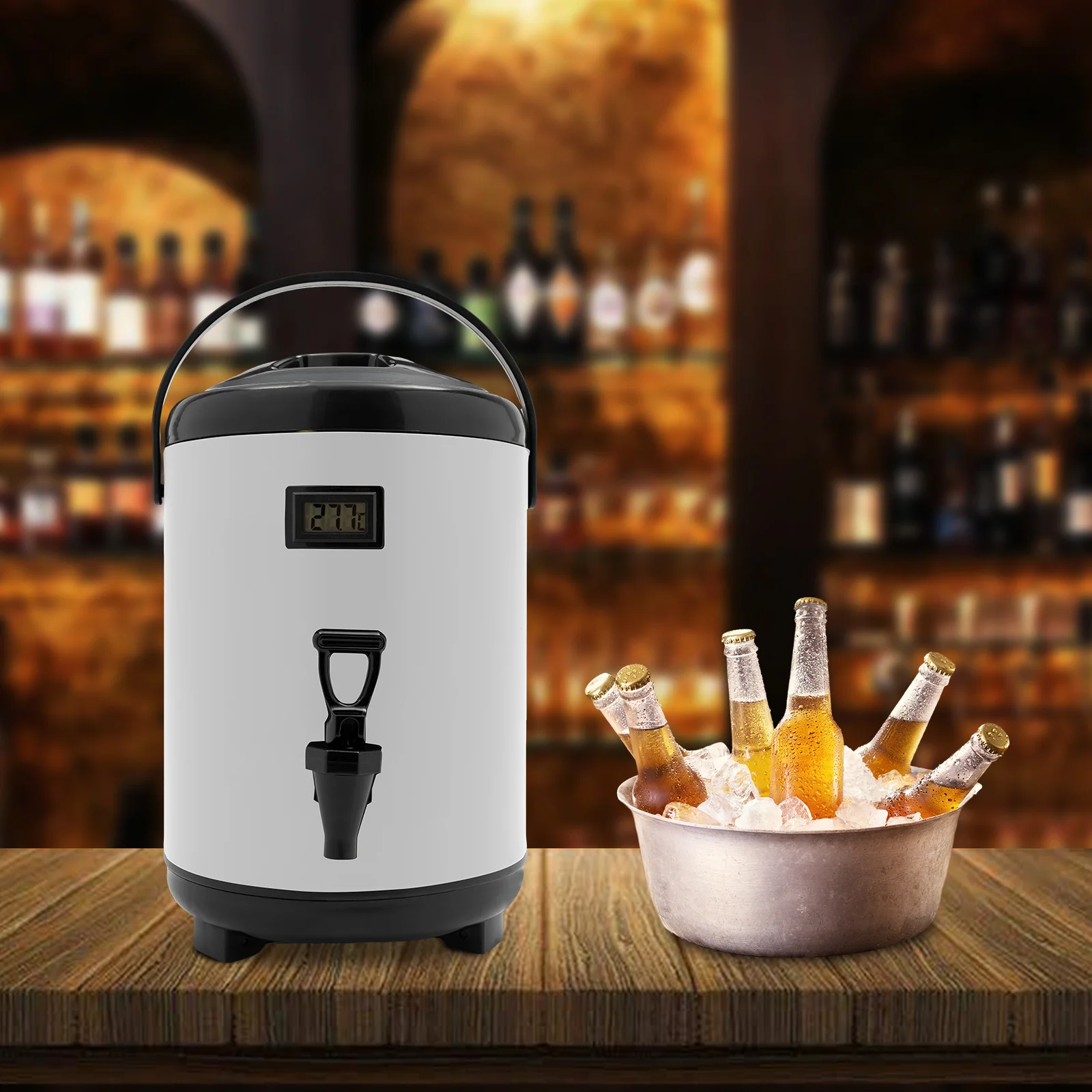 

Hot Beverage Dispenser Stainless Steel Insulated 2.11 2.64 Gallons 8L 10L Hot And Cold Drink Dispenser With Thermometer Spigot