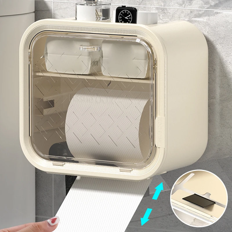 Waterproof and Wall-Mounted Bathroom Accessory Drawer Box Toilet Paper Holder