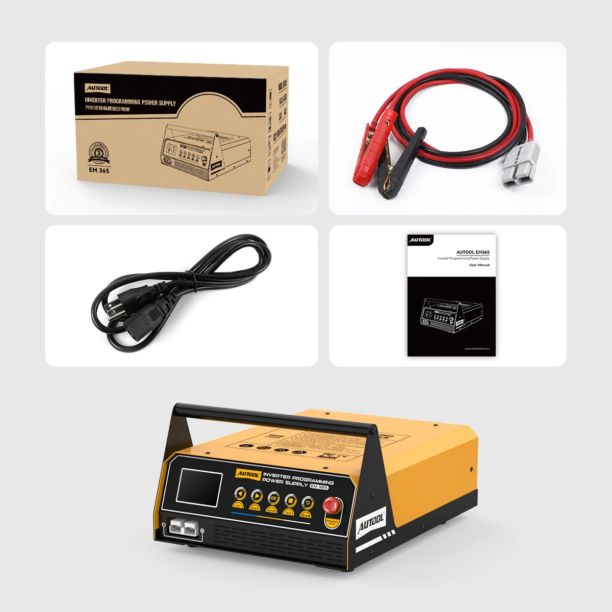 AUTOOL 400A Programmierbares Netzteil & 12V Batterieladegerät & Auto-Starthilfe Spannungsregler Transformator 220V EM365