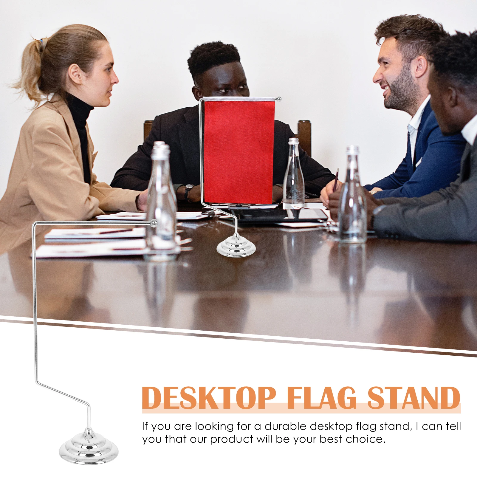 

Desktop Flag Stand Tabletop Holders Small Display Alloy Pole Office Supply Stable Wear-resistant Suitable for Negotiation