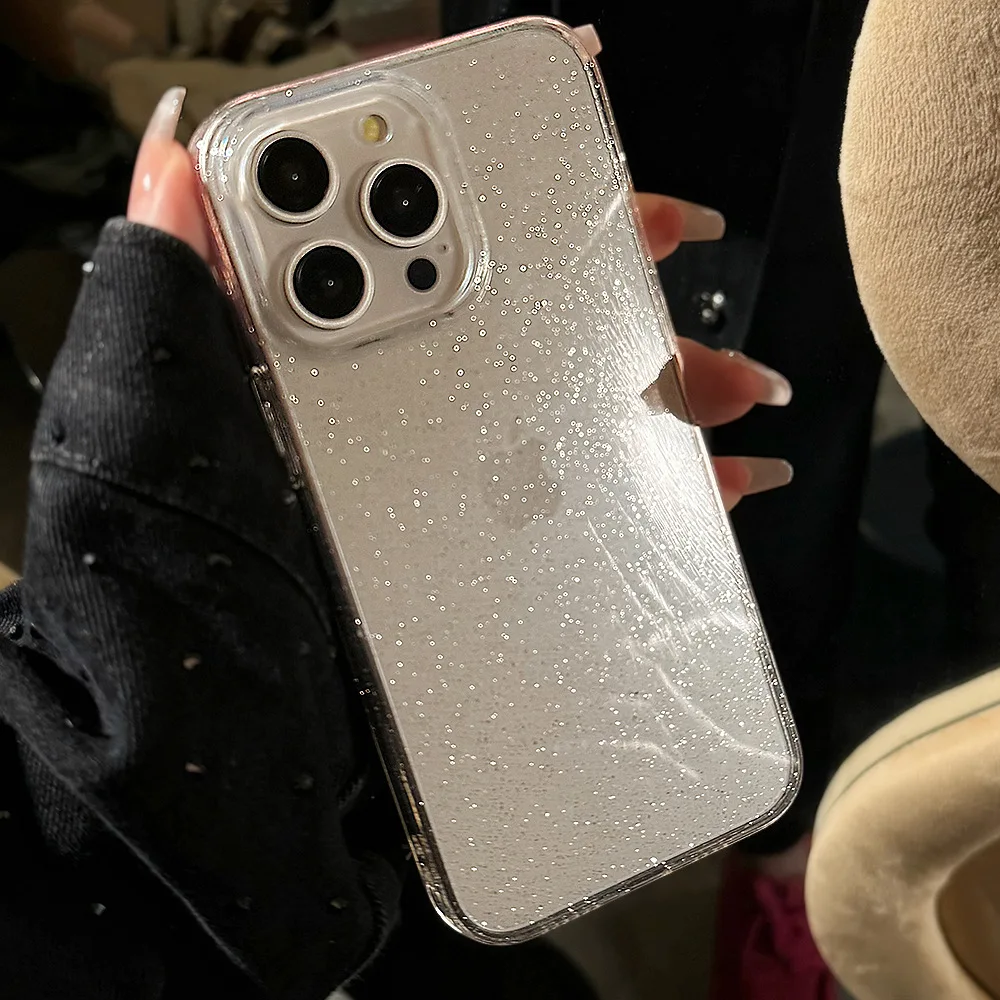 Clear Glitter Phone Cases for iPhone 15 Pro Max Plus 14 13 12 11 Jelly Minimalist Transparent Protective Phone Covers image 3