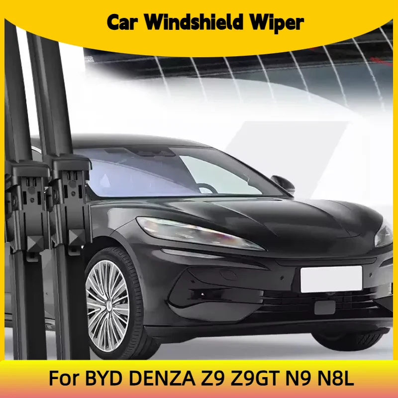 Car Custom Wet Arm Frameless Wiper Blades For BYD DENZA Z9 Z9GT N9 N8L Upgrade Windshield Water Spray Cleaning Auto Accessories