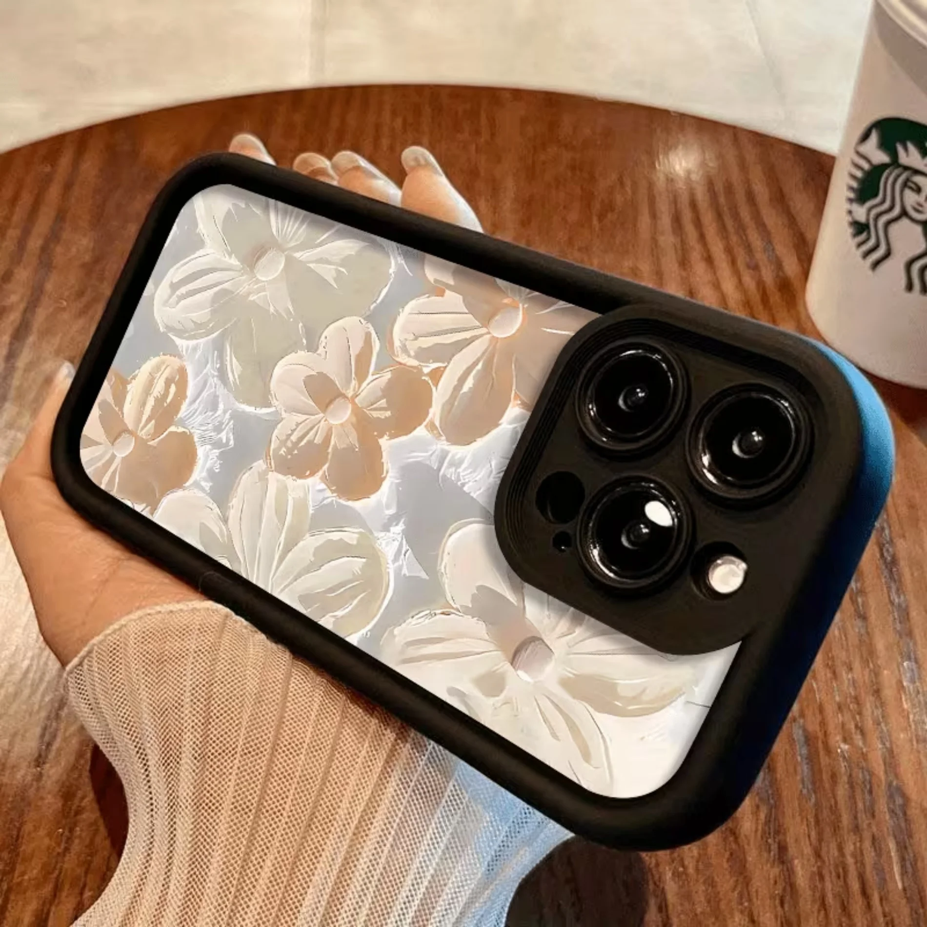 For iPhone 11 12 13 14 15 16 17 18 Pro XS Max 8 7 6 Plus Air Mini Vintage Floral Painting Phone Case Silicone Matte Back Cover view 3
