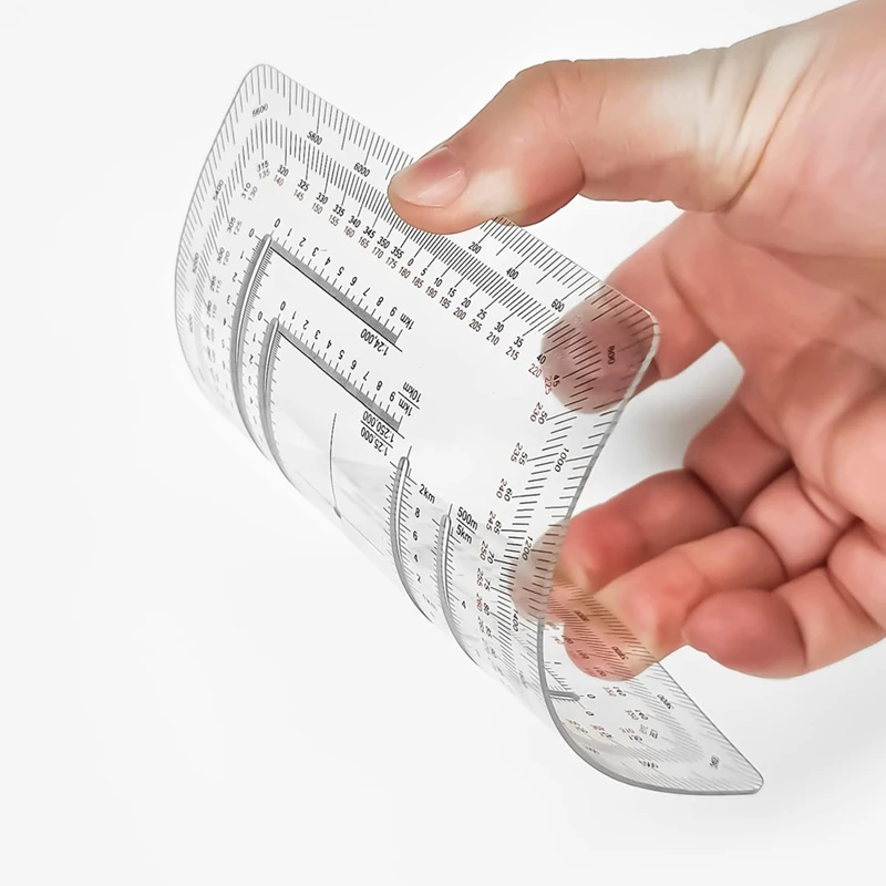 Square Military Coordinate Scale Protractor For Land Navigation, Military Style UTM/MGRS Coordinate Scale