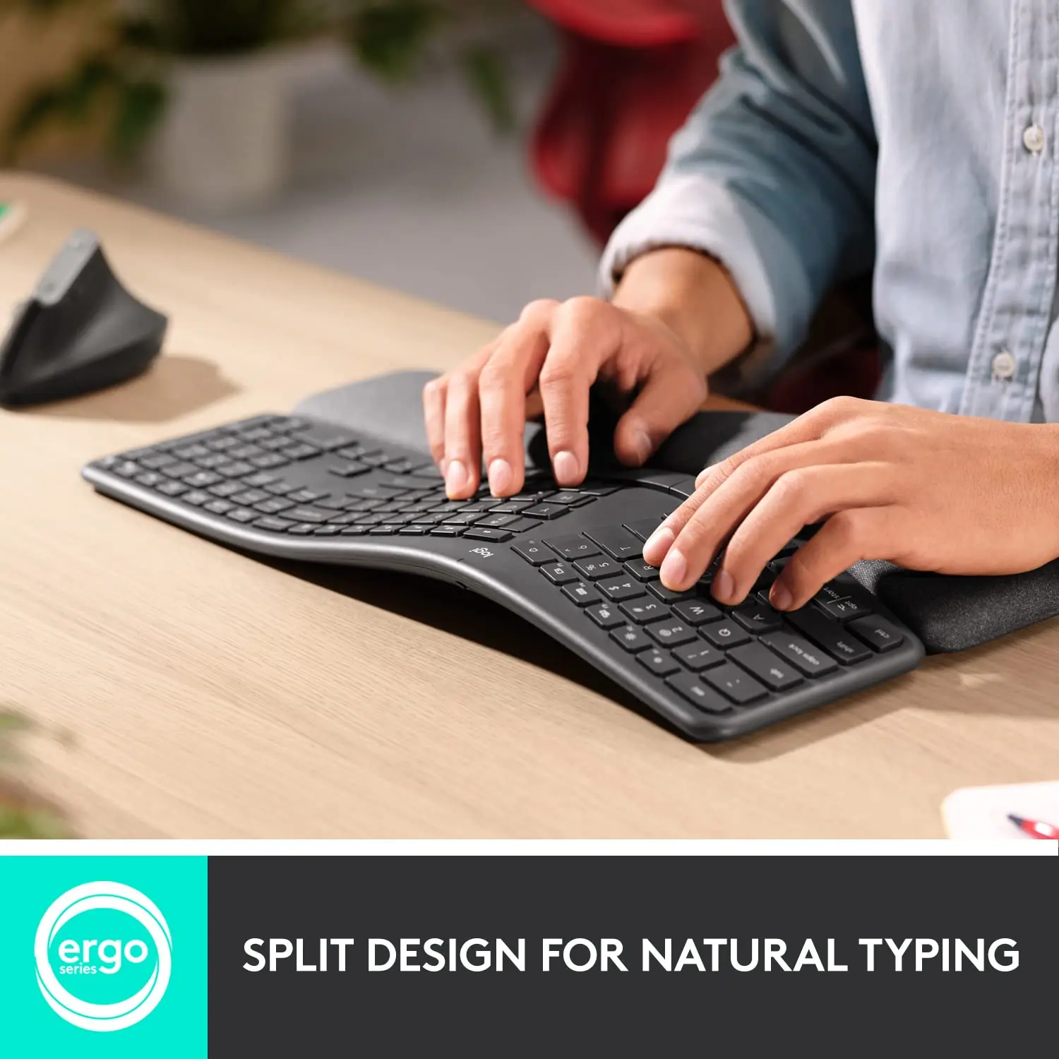 ERGO K860 Wireless Ergonomic Qwerty Keyboard  Split Keyboard Wrist Rest Natural Typing