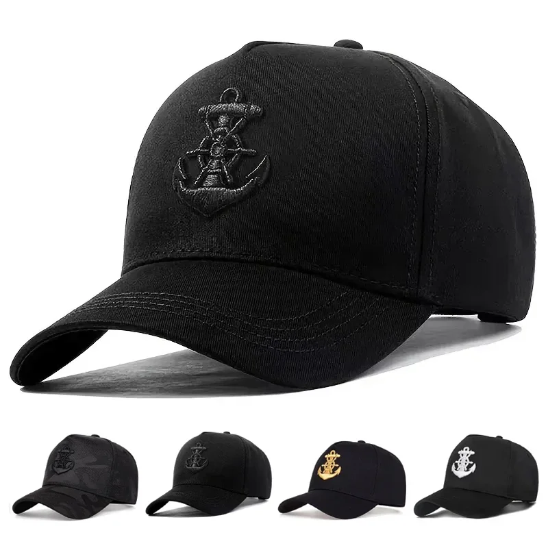 Unisex Ship Anchor Embroidery Baseball Caps Spring Autumn Outdoor Sunscreen Hat Adjustable Casual Trucker Hats