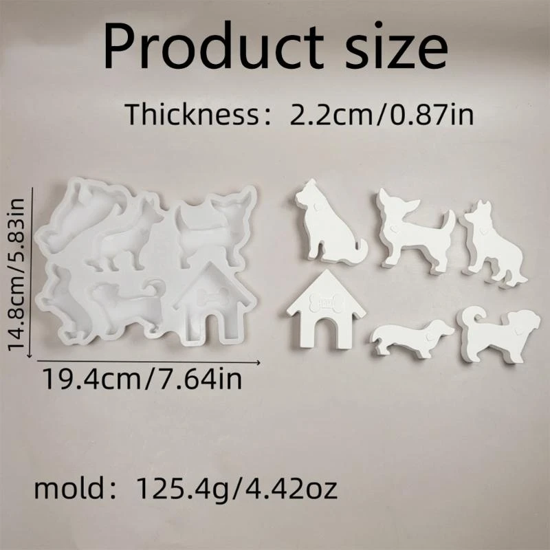 Dog Family Dog House Moldes vela silicona para proyecto fabricación jabón velas KXRE