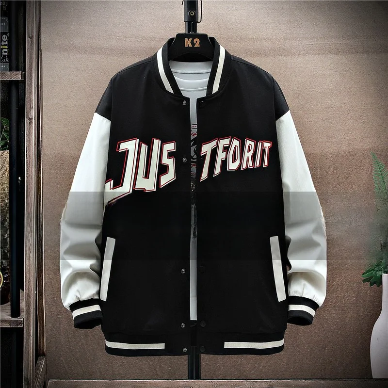 

Мужская бейсбольная куртка на весну-осень с флисовой подкладкой, свободного кроя, больших размеров, модная брендовая верхняя одежда из ветрозащитной полиэстеровой ткани