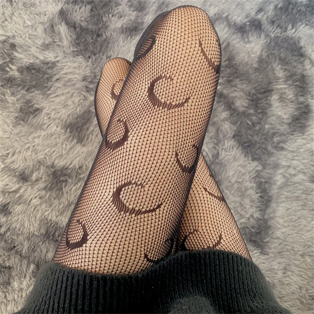 Women Black Fishnet Pantyhose Summer Legging Stockings Sexy Japanese Girl Lolita Ins Tights Stocking Ultra-Thin Lace Pantyhose