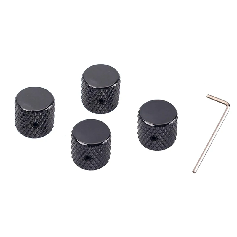 Black 4 Pack Volume Control Knob Tone Knob Flat Control Knob Guitar Control Knob Guitar Pedal Knob Durable Easy To Use