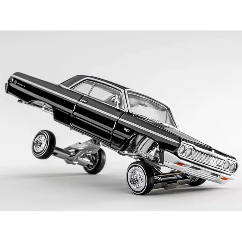 97M Escala 1/64 Impala 1964 Impala SS LowRider Carro de Salto Modelo em Liga Metálica Peça Decorativa para Coleção