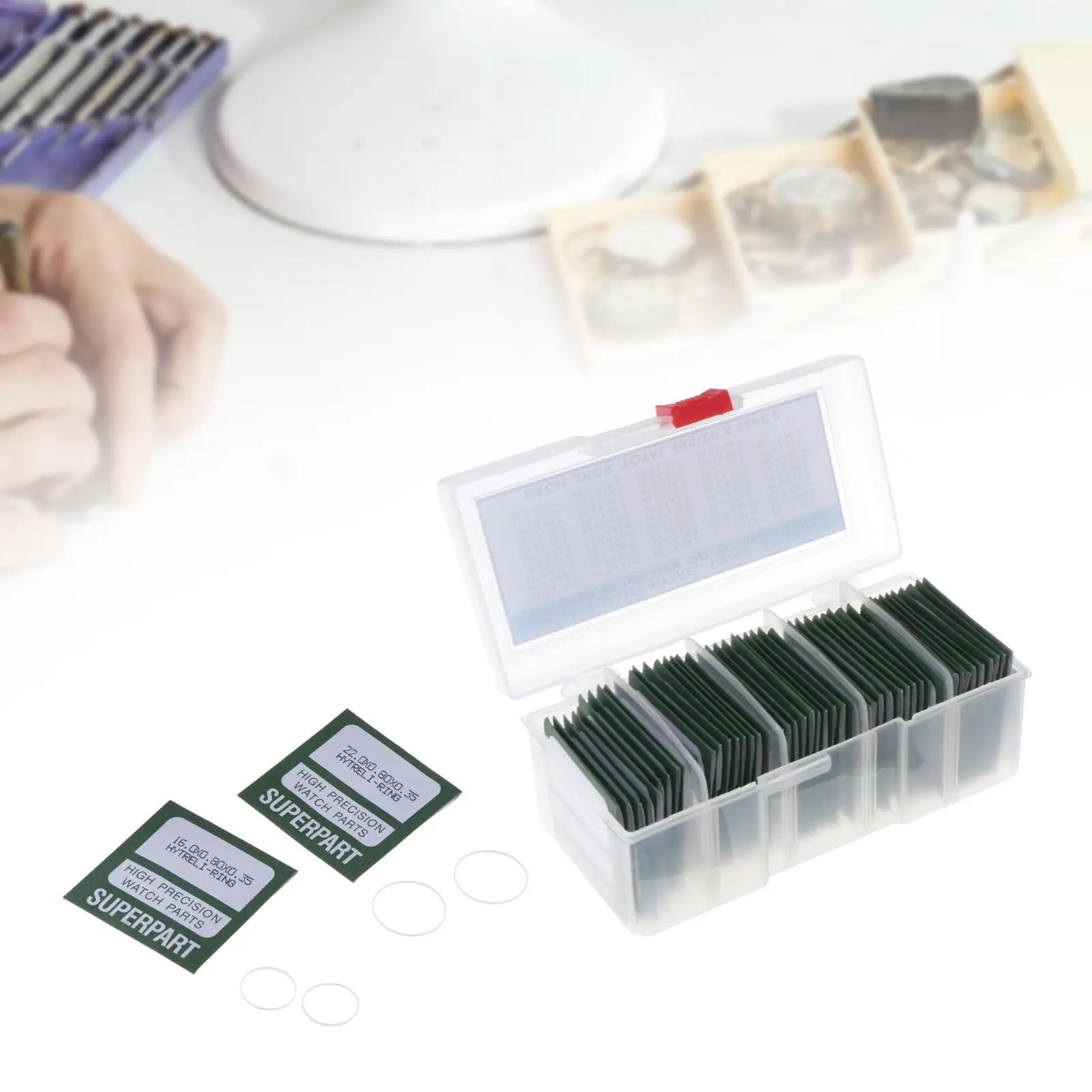 

98x прокладки передней крышки часов, уплотнительные кольца, водонепроницаемые эластичные уплотнительные шайбы, профессиональные резиновые прокладки для часов, передние шайбы для часов