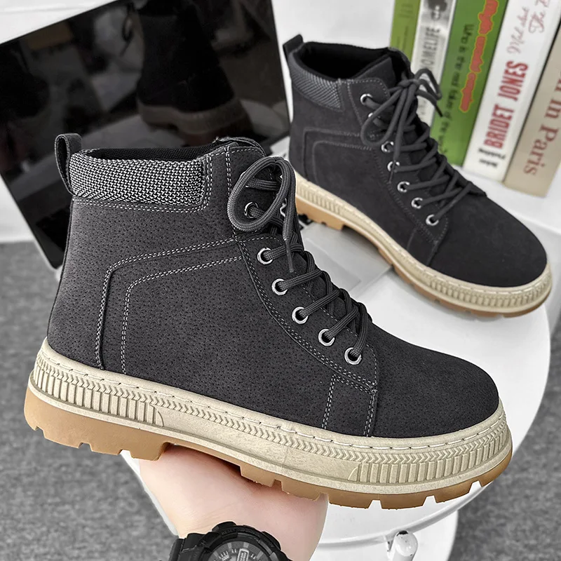 Winter Outdoor Men's Boots Fashion Platform Cowboy Ankle Boots for Men Casual Combat Boots Men's Waterproof Tactical Boots 2023