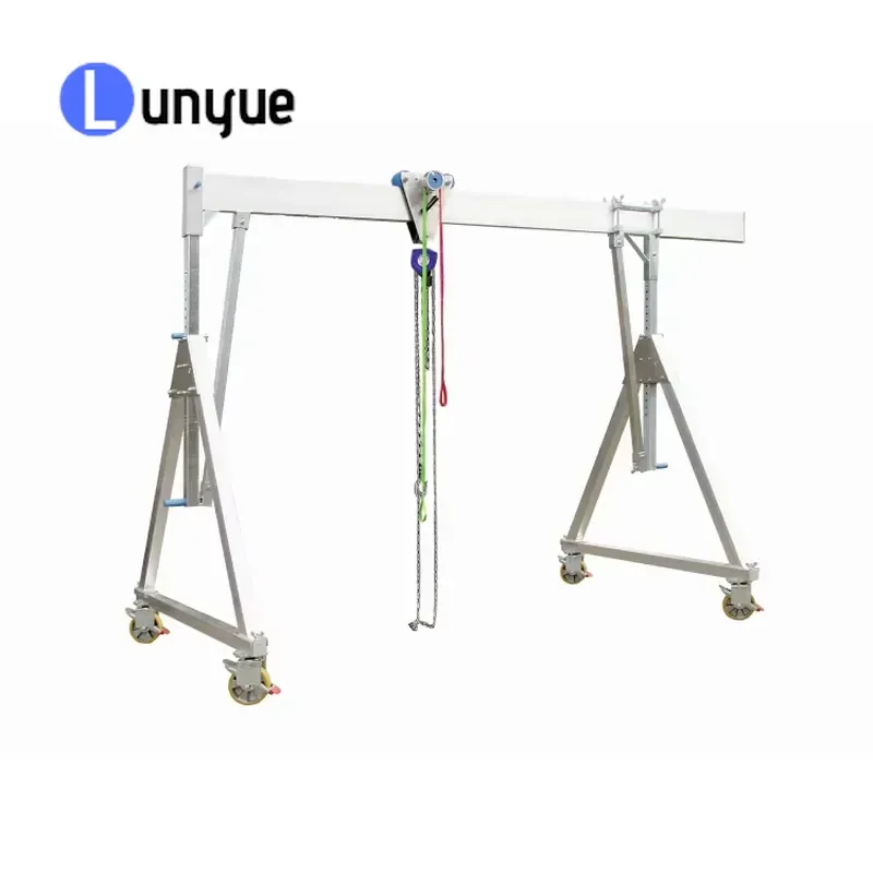 1000kg Portable Aluminum Gantry Crane for Workshop Heavy Duty Lifting Hoist Stand Adjustable Height Material Handling