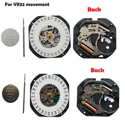 For VX32 movement with date Calendar display movement VX32E Three Hands Calendar Date Metal quartz movement
