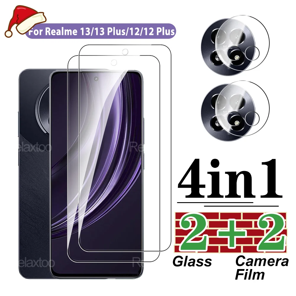 4in1 Tempered Film For Realme 13 Plus cover Screen Protector Realme13 13＋12 12 Plus 12Lite 11 10 Pro 5G 4G Lens glass Realme13＋