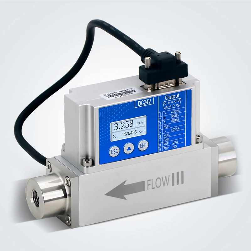 High Accuracy Gas Flow Sensor Micro Micro Gas Controller 4-20mA Pulse Thermal Gas Mass Flowmeter for Small Flow Measuring
