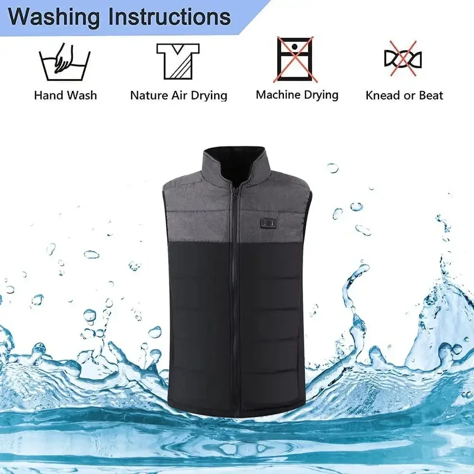 Men Women 11 Zone Heated Vest Winter USB Electric Heating Thermal Warm Waistcoat Outdoor Hiking Fishing Camping not include powe