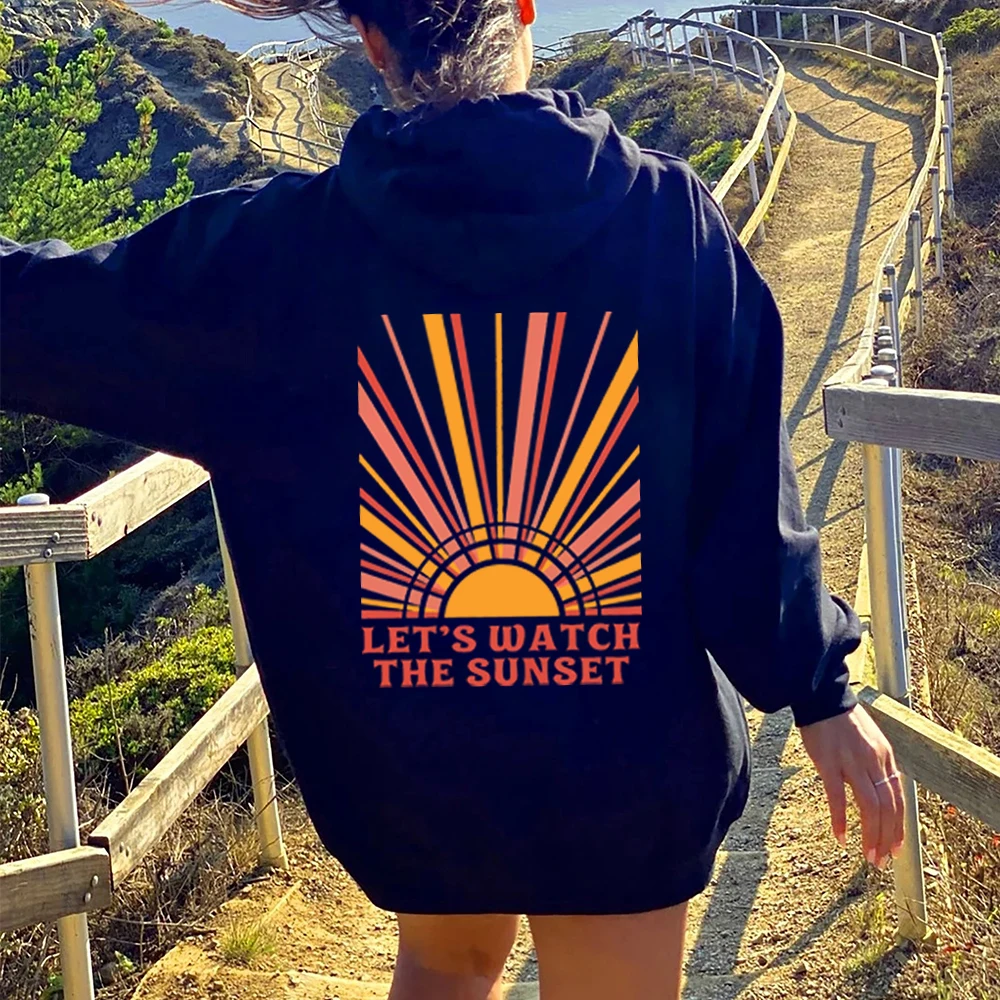 Let\'s Watch The Sunset Hoodie Preppy Hoodie Y2k Hoodie Preppy Clothes Aesthetic Clothes Beach Hoodie Sunset Aesthetic Hoodies