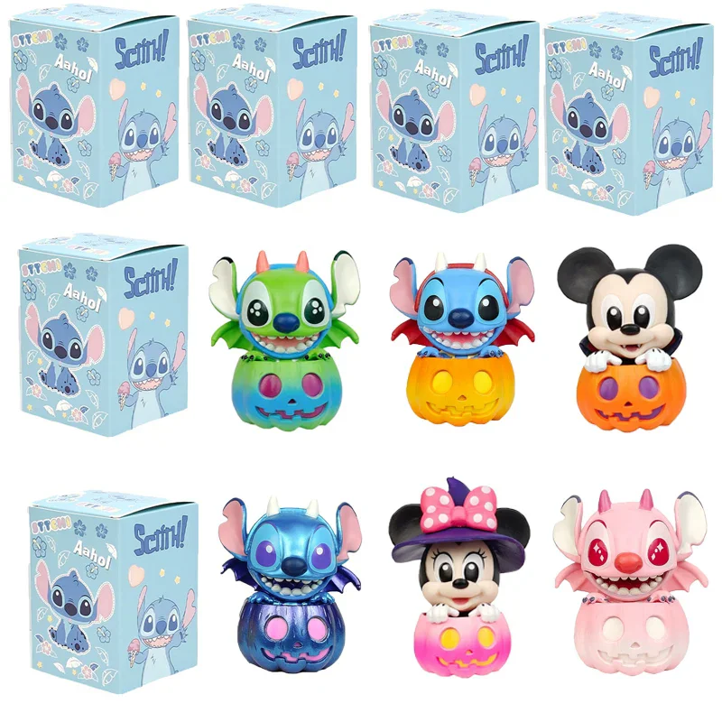 

2025 Stitch слепая коробка Микки Маус и Стич друзья тыква серия фигурка Хэллоуин платье кукла украсить игрушка подарок на Хэллоуин