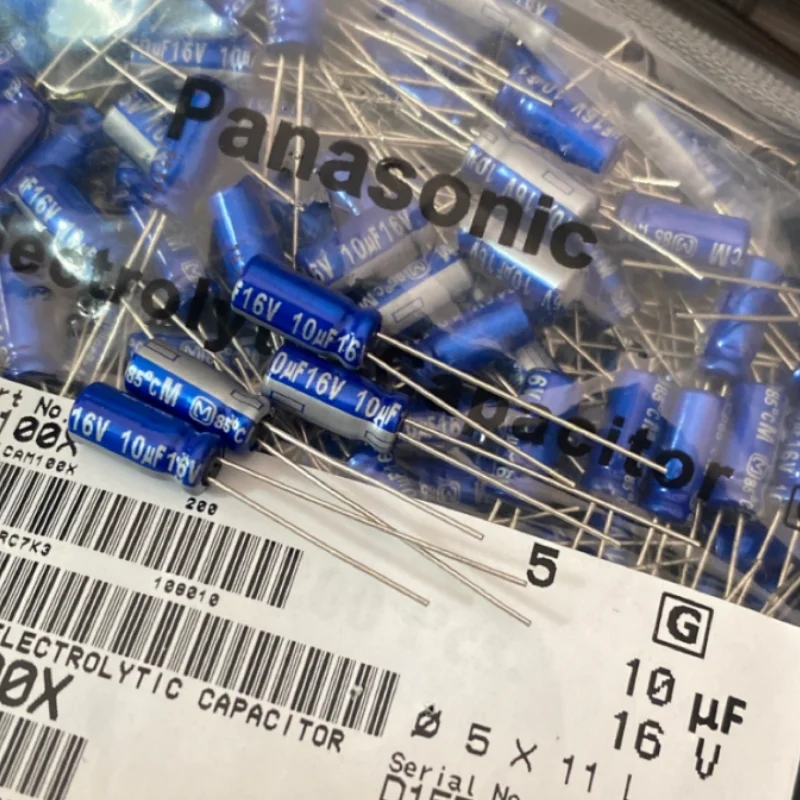 

5PCS 10UF 16V Panasonic Fever Sound Capacitor 16V 10UF 5X11 AM Flash Blue Robe