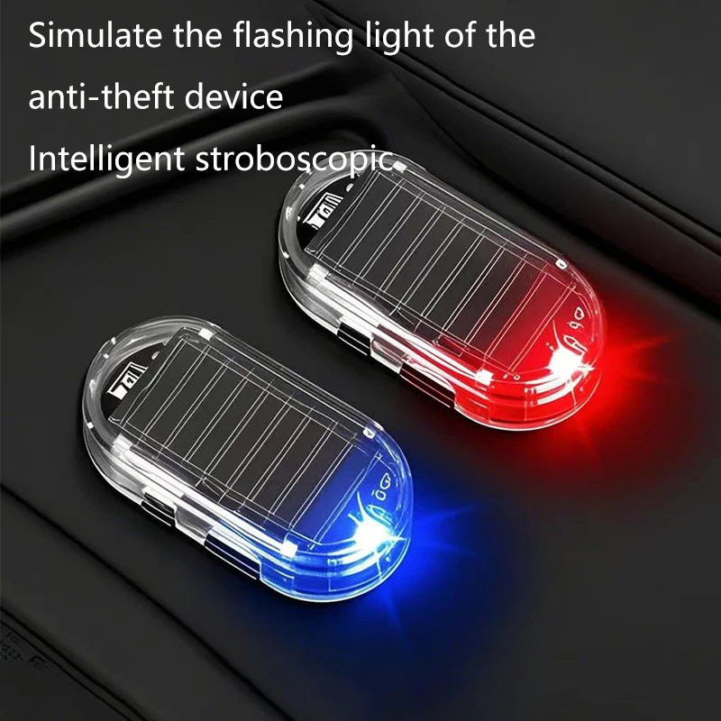 Car solar anti-theft light, warning flash light, no-wiring modification, simulation induction led simulation anti-theft light