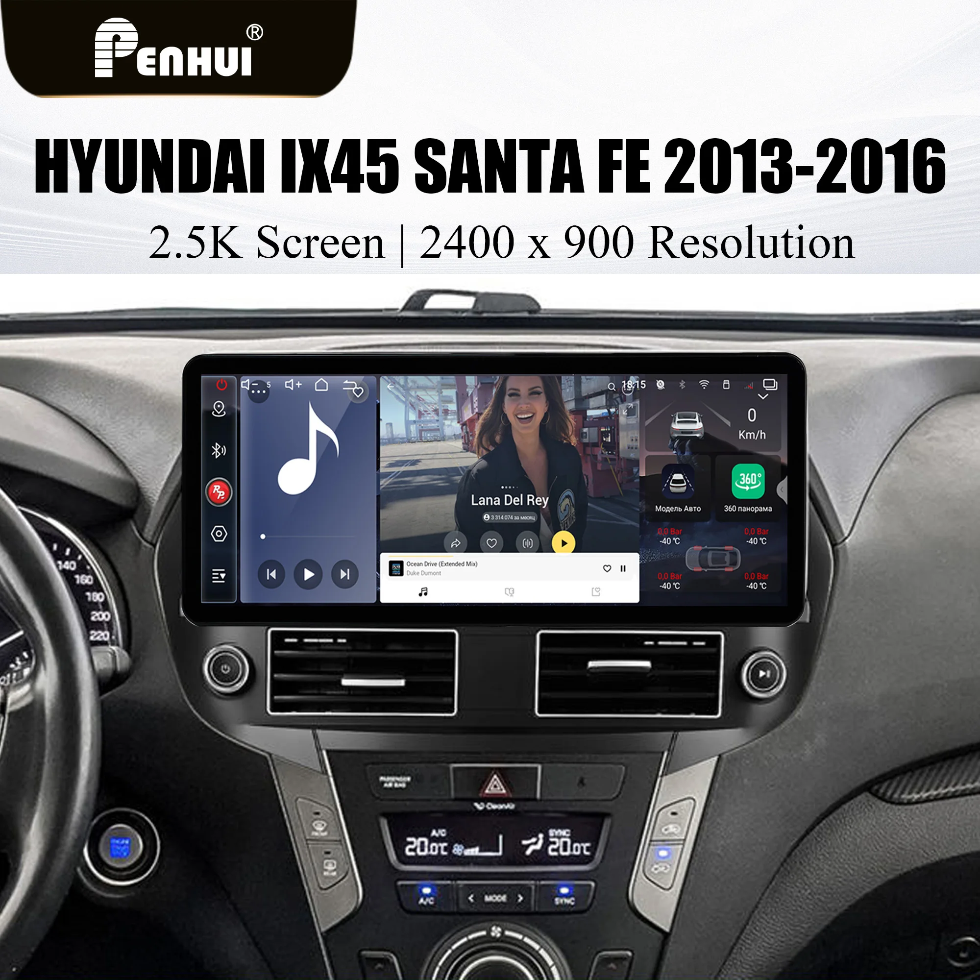 

12.3 inch Redpower for Hyundai Santa Fe IX45 2013-2016 Crystal Sound 850 Pro Max Android Car Radio Player Screen CarPlay DVD DSP